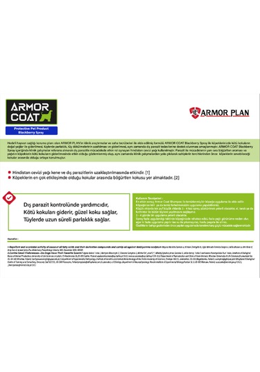 Armor Coat Köpek Bakım Spreyi Böğürtlen Kokulu 75 Ml