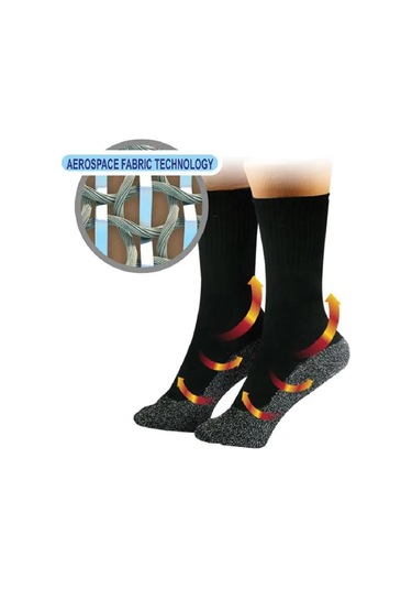 Yeni 1 Çift 35 Derece Termal Çorap Aluminize Elyaflar Supersoft Benzersiz Ultimate Konfor Çorap Siyah