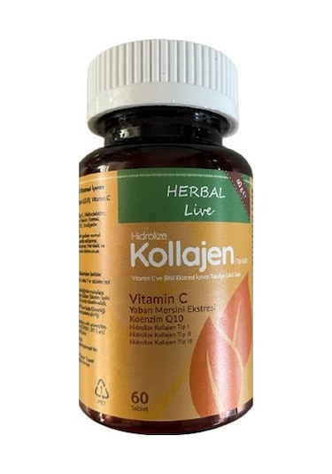 Herbal Live Kolajen Tip 123 60 Tablet Vitamin C Hyaluronik Asit