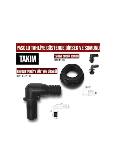 Pasolu Tahliye Gösterge Dirsek Ve Somunu Takim Ceyhan ( 10 Adet )