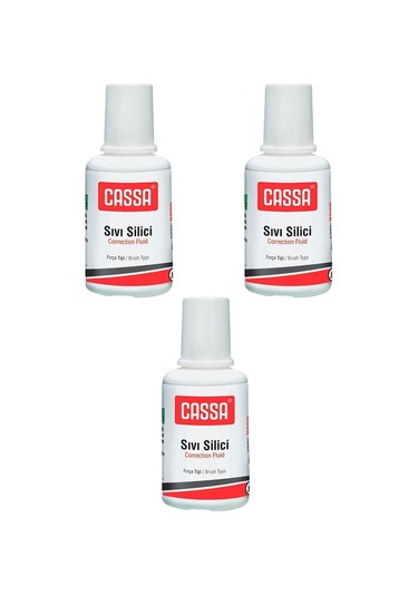 Sıvı Silici Daksil 3 Adet Cassa 18 Ml Fırçalı Sıvı Düzeltici Daksil Yazı Düzeltici Okul Ofis Büro Fırça Uçlu Daksil