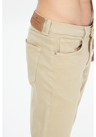Finn Bej Regular Tapered Fermuarlı Jean Pantolon E 4407-011 Bej