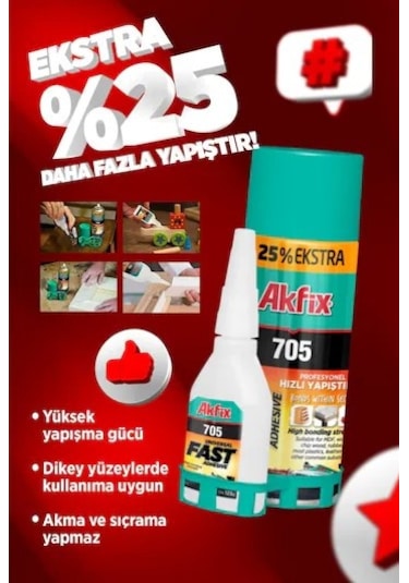 Akfıx Hızlı Yapıştırıcı 100ml+25gr.