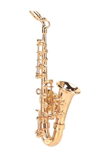 Lemestar Altın Saksafon Şekilli Müzik Enstrümanı Broş - Kaliteli Pirinçten Yapım, Kırmızı Kadife Kutuyla - Müzik Severlere Özel Öğrenci Mezuniyet Doğum Günü Hediyesi Çok Renkli