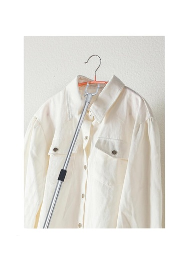 1,5 metre Teleskopik Mağaza, Tekstil Yeşil Askı Sopası 1,5metre Uzunlukta