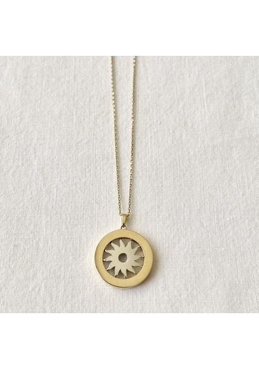 Bydevli Güneş Altın Kolye-bbyd235