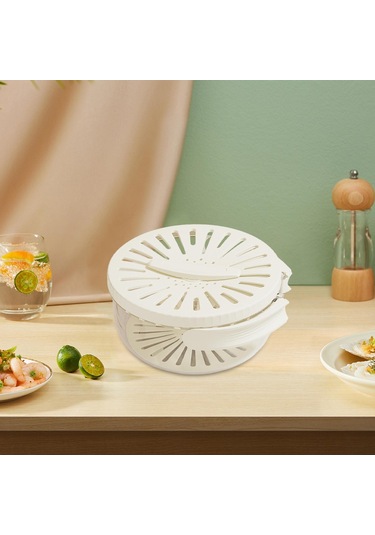 Suntek Drenaj Sepeti Pratik Kevgir Saklama Kabı Üzüm Sebze Beyaz