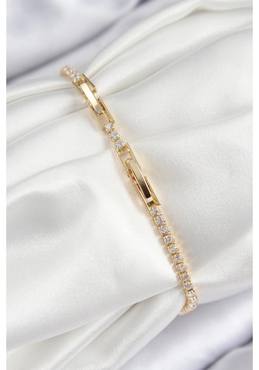 Dodes Dodes Pirinç Zirkon Taşlı Pembe Kalp Model Gold Renk Kadın Bileklik Tg27bb7687 Çok Renkli