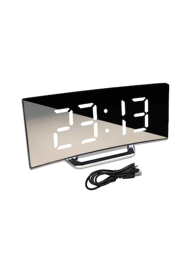 Valkyrie Alarmlı LED Dereceli Curved Dijital Masa Saati