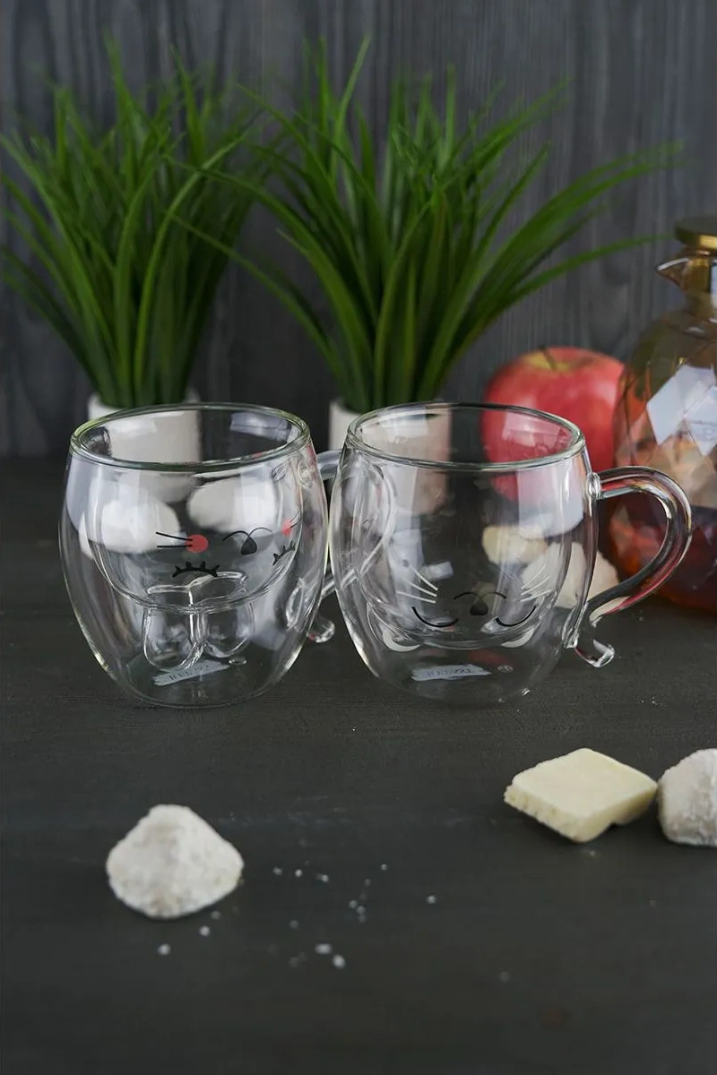 Repast Çift Camlı Animals Bardak Seti 250 Ml 2 Adet 259911330 Beyaz