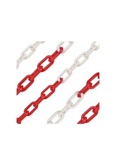 Kırmızı-beyaz Plastik Zincir 6 Mm