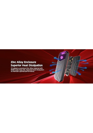 Kingspec Z5 Taşınabilir Ssd 2tb , 2090mb/s Metal Rgb Kasa Usb-c