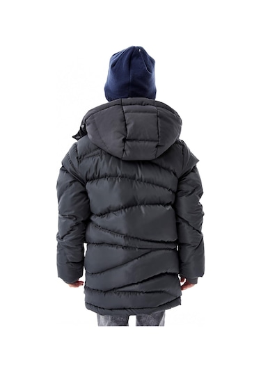Benitto Kids Erkek Çocuk Kapüşonlu Kalın Kışlık Mont 51335 Gri