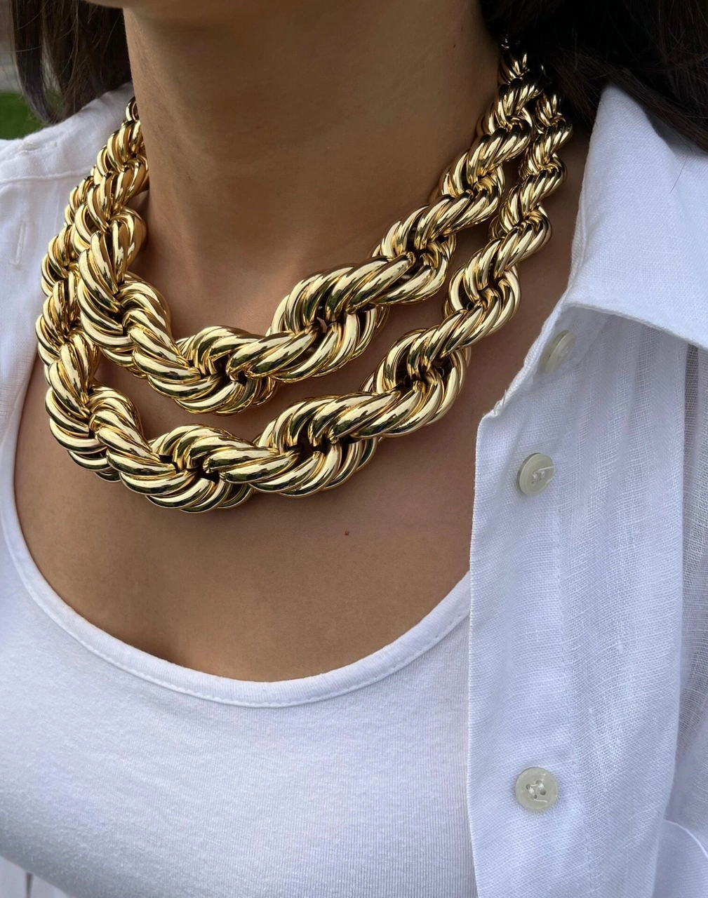 Kalın Burgu Uzun Kolye Çok Renkli