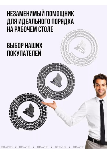 Bravus Kablo Organizatörü Esnek Örgü 2m Kablolar İçin Koruma 177213479