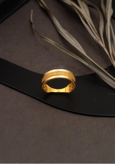 Bilezikci 3 Sıralı Ajda Yüzük 14 Ayar Altın Sarı Altın