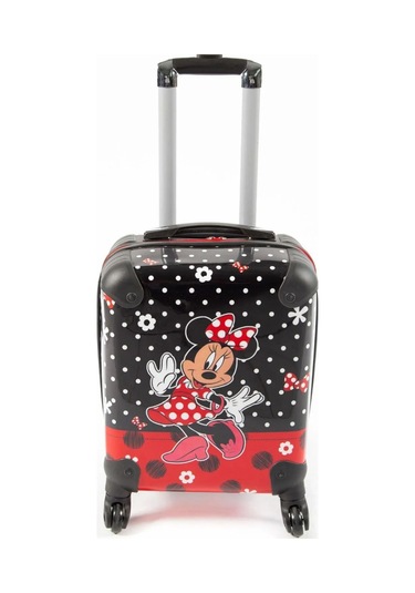 Nishev.com Evini Sev Mickey Mouse Woman Kız Çocuk Valizi Kırmızı Siyah Siyah