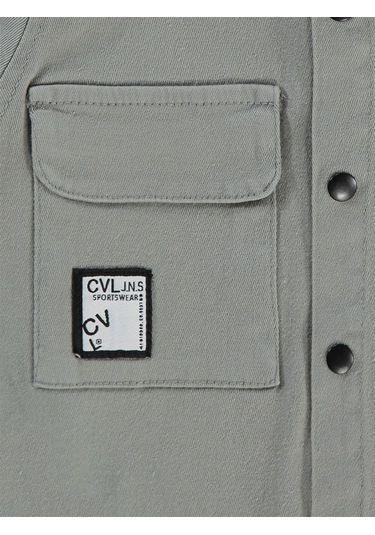 Civil Boys Erkek Çocuk Kapşonlu Gömlek 6-9 Yaş Gri Gri