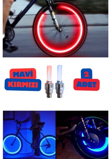 2 Farklı Renk Hareket Sensörlü Tekerlek Sibop Işık