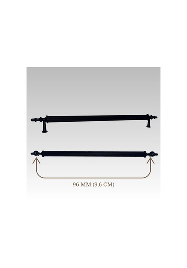 Klipso Mat Siyah 96 Mm Metal Lüks Çekmece Dolap Mobilya Kulpları 10 Adet Siyah