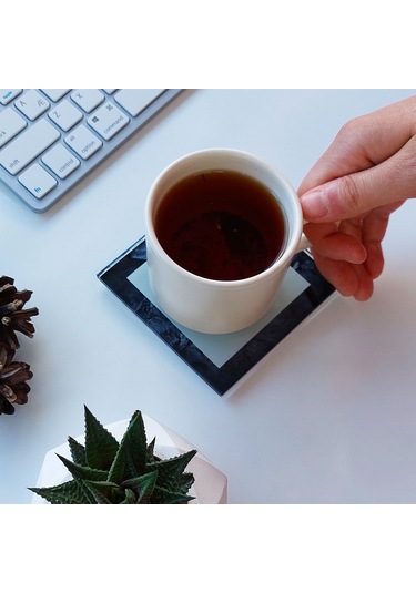 Decorita Cam Bardak Altlığı S Harfli Tasarım 4'lü Takım 10 x 10 CM Çok Renkli