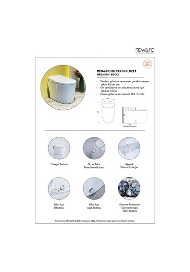 Newarc Mega-flush Takım Klozet Mega068 Diğer