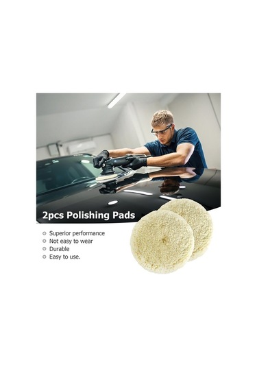Pazly Yün Parlatma Diski 4 İnç Tek Taraflı Araba Parlatma Ağdası 2 Paket