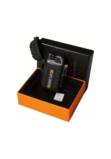 Techbloom Siyah Dual Arc Usb Şarj Edilebilir Çakmak Taşınabilir Rüzgara Dayanıklı Kampçılık Ve Doğa Yürüyüşü İçin Altın