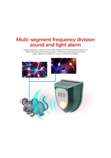 Moveevo Güneş Enerjili Ultrasonik Alarm, 129db Işık-ses Uyarısı, Ip55 Su Geçirmez, 5-8m Kişi Algılama, N911m Yeşil Model, 1 Adet