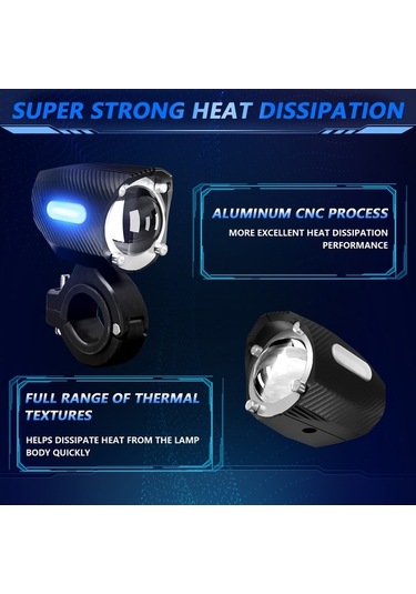 Joyjadehub Vkemall 120w Led Motosiklet Sis Farları 18000lm Ip67 1 Adet Polisilikon 2v