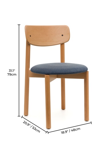 Keynote Natural Ahşap 4'lü Mutfak Salon Yemek Odası Sandalyesi