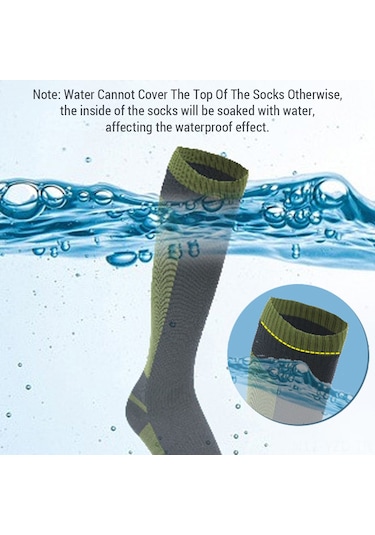 Yuntech01 Su Geçirmez Uzun Konforlu Outdoor Çorap - Yürüyüş, Kamp, Bisiklet İçin Yeşil