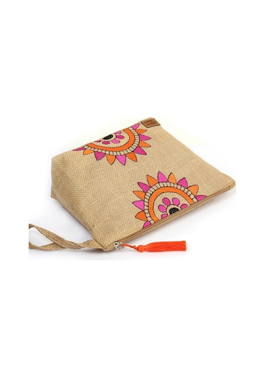 Ju Yaratıcı Tasarım Hasır Kadın Portföy & Clutch Üçgen Çanta