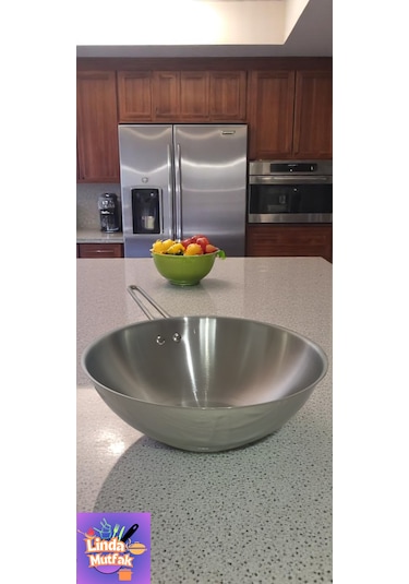 Akdeniz 28 Cm Çelik Wok Tava