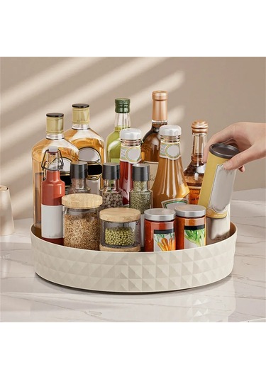 Maiyame Çok Amaçlı Döner Organizasyon Tepsisi - Mutfak, Banyo Ve Ofis İçin Pratik Çözüm Beyaz