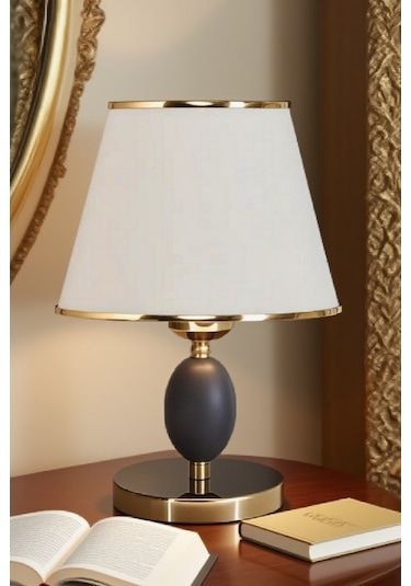 Beyaz Şapkalı Yumurta Gövde Masa Lambası Gece Lambası Dekoratif Abajur Beyaz