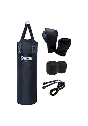 Desfabe PDS 80x25Cm Kolonlu Kum Torba+Eldiven+Bandaj+İp Siyah