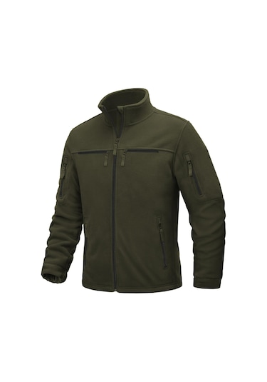Ghassy Co. Warm Tactical Sport Multi 6 Cep Fonksiyonel Termal Polar Ceket Koyu Haki