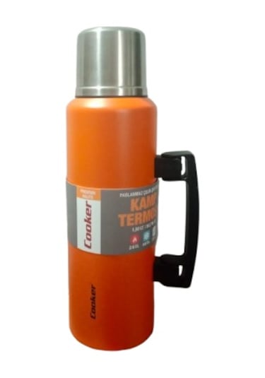 Cooker 1.5 Lt Kulplu Paslanmaz Çelik Termos-turuncu - Turuncu Turuncu