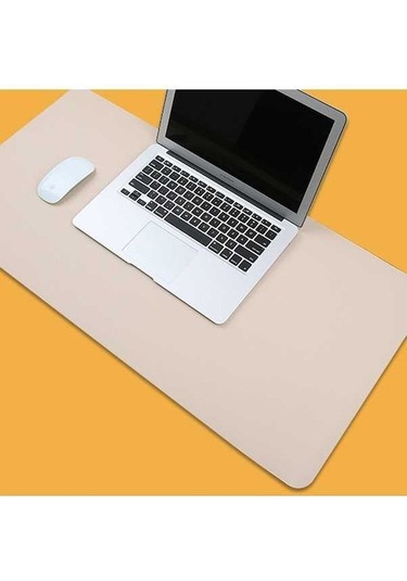 Tongxida Çok İşlevli Deri Mouse Pad Klavye Pedi, 60x30cm Kayısı, Bilgisayar Masa Matı