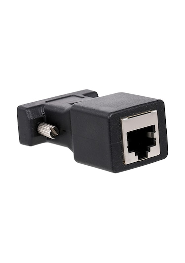 Dofolink 2 Adet Siyah Vga Ertikitici - Vga Erkekden Rj45'e Adaptör, Ağ Kablosu Bağlantı Cihazı
