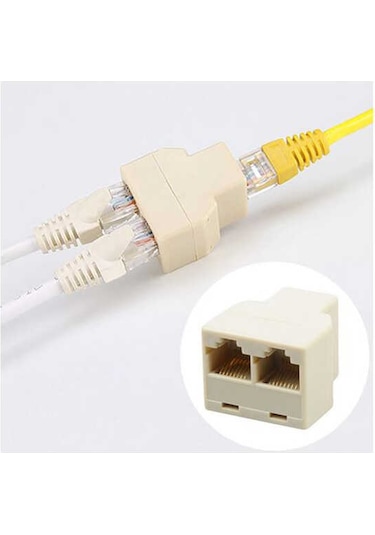 Cat5/6 Kablo Çoğaltıcı Splitter Rj45 Ek Çoklayıcı Aparat 2 Çıkış