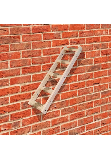 Doğal ahşap duvara monte kedi merdiveni sağ sol uyumlu 60cm