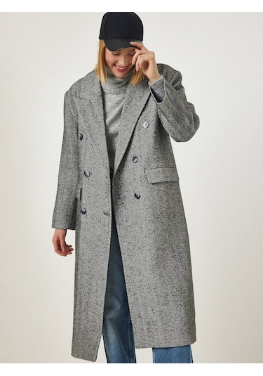 Hot Fashion Kadın Kırçıllı Gri Gri - Siyah