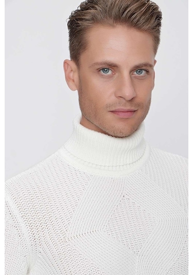 Tr 850 Slim Fit Ekru Klasik Triko Ekru