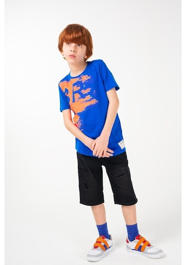 Brz Kids Neon Baskılı Erkek Çocuk Kısa Kollu T-Shirt