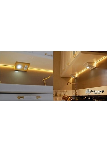 Bizce Led Park Mutfak Dolap Tezgah Altı Aydınlatmave Prizi Beyaz İşık