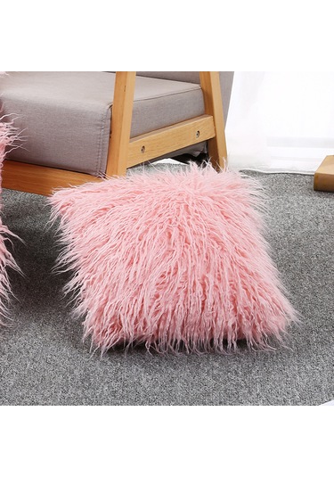 Geekyou Pembe 45x45cm Yumuşak Tüylü Dekoratif Yastık Kılıfı - Gizli Fermuarlı, Düşük Tüketimli, Ev/araba/uyku Odası Uygun Yastık İçeriği Yok Diğer