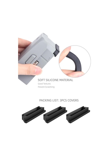 Dji Mavic Air 2 Pil Şarj Portu Koruyucu Silikon Tapa 3 Lü Set