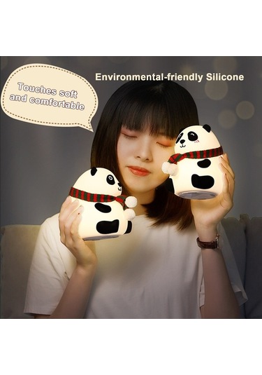 Prestigegoods Sevimli Panda Usb Şarjlı Led Gece Lambası - Renkli Aydınlatma & Çocuk Odası İçin Harika Diğer